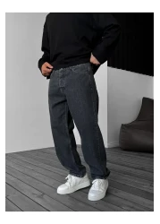 BYBASICMAN أنثراسايت مغسول فضفاض جان Dp-ke