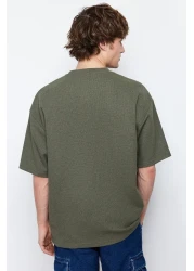 Collection Oversize Khaki T-Shirt Short Sleeve Basic Model Tmnss22Ts00049