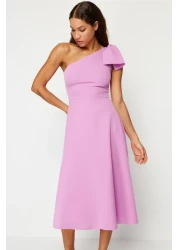  Collection فستان سهرة أنيق على شكل حرف A باللون الوردي مع فيونكة للمناسبات الليلية TPRSS24EL00105