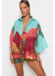  Collection Cotton Landscape Print Shirt and Shorts Beach Set - Tbess22Au0040