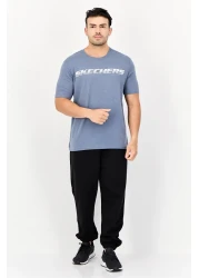 Skechers Men Sportswear Fit Short Sleeve Outdoor T-shirt, Slate Blue