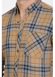 Klothy قميص رجالي بأكمام طويلة وجيب واحد بقصة ضيقة 2559