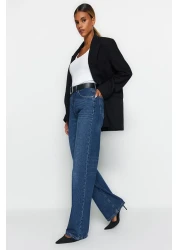  Collection Dark Blue High Waist Wide Leg Wide Leg Jeans Twoaw24Je00074
