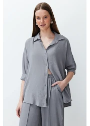  Collection Gray Aerobin Shirt and Trousers Set - Twoss24Au00038