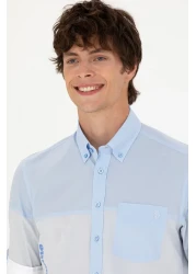 U.S. Polo Assn. قميص رجالي أزرق بأكمام طويلة 50263758 -vr036