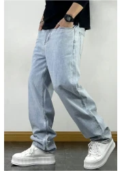 COOL TARZ Men's Blue Relaxed Cut Baggy Pants