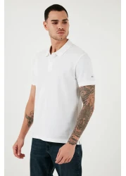 Levi's Men's White Polo Collar T-Shirt - 100% Cotton, Regular Fit A9451-0000