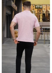 Madmext تي شيرت بولو منقوش باللون الوردي 5889