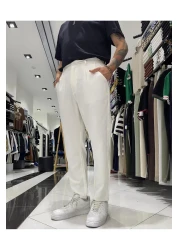 Higo Man بنطلون رجالي من القطن والكتان بقصة Boyfriend