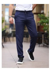 BASEL.CO بنطلون رياضي صيفي من الكتان الرقيق