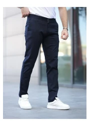 BASEL.CO Slim Fit Thin Summer Chino Linen Trousers