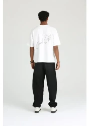 The Champ Clothing Oversize Caeed Smithy Printed Men's Comfortable Fit 2 Thread T-Shirt