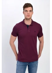Dynamo Men's Plum Polo Collar Lycra T-shirt