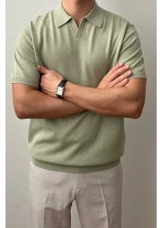 Tarz Cool تي شيرت تريكو بياقة بولو وأكمام قصيرة للرجال