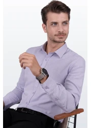 Etikmen Men's Shirt - Lilac, Dobby Pattern, Slimfit, Gift Box