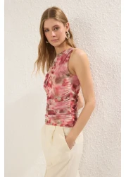  Collection Multicolor Fitted/Fitted Gather/Drape Detail Knitted Blouse Twoss25Bz00384