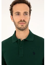 U.S. Polo Assn. Men's Slim Fit Polo Neck Dark Green Basic T-Shirt 50279573 -Vr079