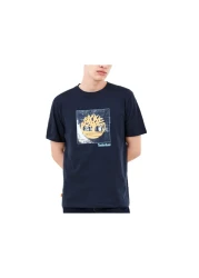 Timberland Ss Fabric Graphic Tee Men's Casual T-Shirt Tb0a26t34331 Navy