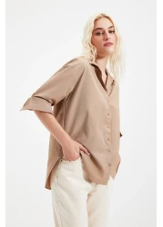  Collection Mink Loose Fit Cotton Woven Shirt TWOAW20GO0107