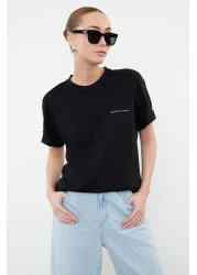  Collection Black Premium Comfortable Fit - 100% Cotton Printed T-Shirt TWOSS24TS00172