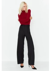  Collection بنطال أسود مطوي بأرجل واسعة - TWOAW22PL0475