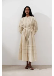 Manuka فستان واسع مضلع أصفر