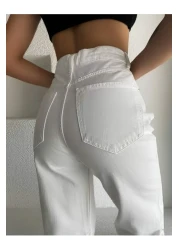 geenz manifacture جينز و بالازو عالي الخصر للنساء