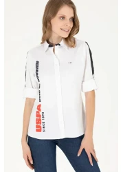 U.S. Polo Assn. Women's White Long Sleeve Shirt