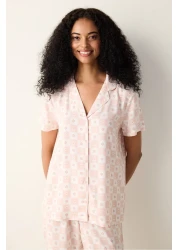 Penti Gingham Pajama Set - Pink, Buttoned