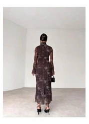 LİSAA BUTİK MIDI SIZE FLORAL PATTERNED TULLE DRESS