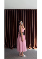 HAZELANNA Mini Gingham Pink Dress