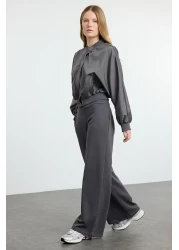  Collection High Waist Wide Leg Anthracite Trousers - Twoaw25Pl00026
