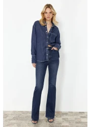  Collection Sustainable Dark Blue Oversize Denim Shirt - 100% Tencel ™ Twoss24Go00141