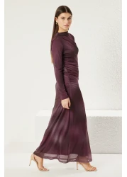  Modest Purple Gradient Knitted Dress Tctss25Eb00043