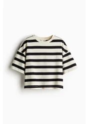 H&M تي شيرت مربع الشكل