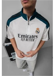 Sentinel تي شيرت بسحاب مطرز بشعار R. MADRID (هدية)