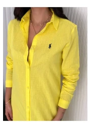 JESSE STORY Women's Linen Tunic & Shirt Dress with Embroidery Detail 100% Cotton Fabric