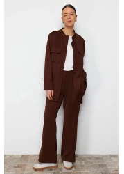  Modest طقم سفلي علوي من قماش الغطس - مع حزام وتفاصيل جيب TCTSS24US00043