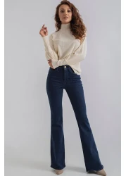 Pubi Spanish High Waist Colorfast Blue Snow Wash Jeans Recovery Jeans