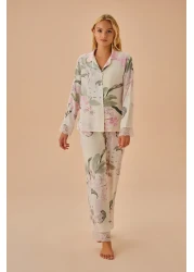 Suwen Floral Patterned Masculine Pajama Set