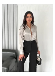 JESSE STORY Satin Self Patterned Women's Shirt 75 cm