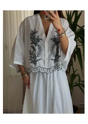 Lavanta Tekstil Embroidered Shirt Skirt Set