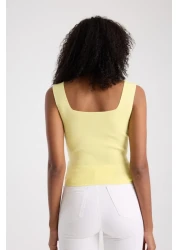 İLKCET MODA Square Neck Sleeveless Crop Women's Knitwear