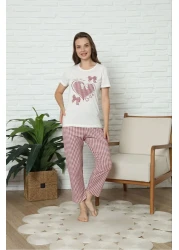 HUBEN طقم بيجامة قطنية نسائية