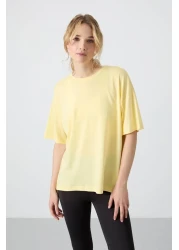 Tommy Life Yellow Oversize Women's T-Shirt with Soft Keys - 97285