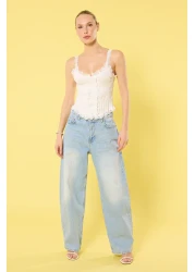  Collection Ecru Lace Detailed Thin Knitwear Blouse Twoss25Bz00177