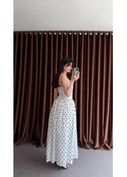 HAZELANNA فستان منقط بدون حمالات