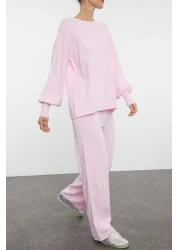  Collection Wide Fit Powder Knitwear Set - Basic Lower-Upper Set Tedaw25Au00004