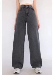 Trn JNS Maxi Loose Smoked Super High Waist 90's Wide Leg Comfort Lycra Palazzo Jeans