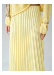 Coral تنورة مطوي أصفر